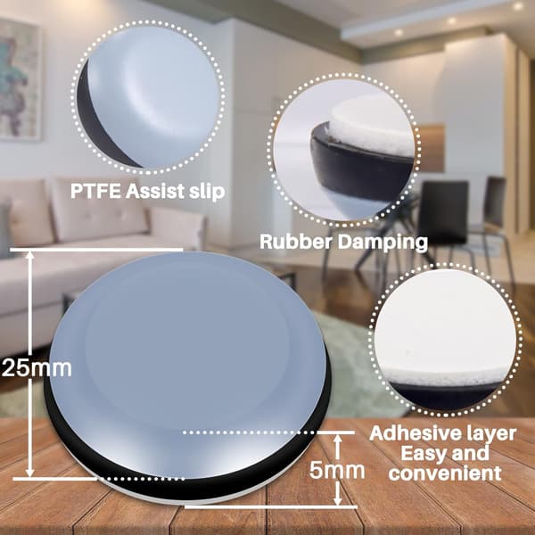 8-delt møbelpute, PTFE selvklebende møbelpute,