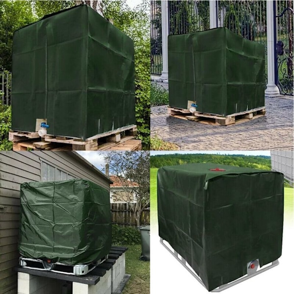 IBC Tankskydd, 210D Oxfordtyg Skyddspresenning för 1000L IBC Behållare Vattentätt IBC Skyddande Överdrag Vattentankskydd 120X100X116cm (Grön)