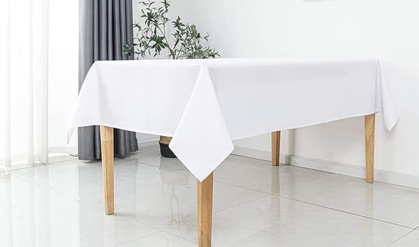 Tekstureret stofdug 60 x 84 tommer rektangulær, hvid Wate