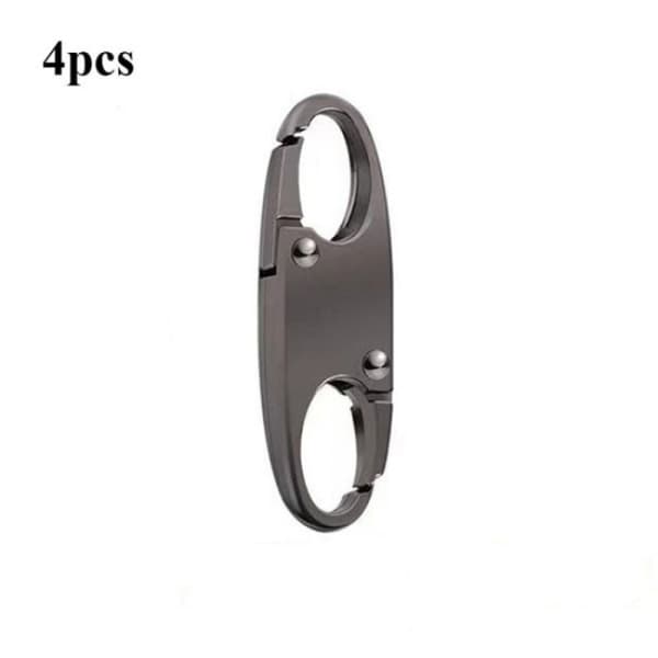 4-pack Dragkedja Lås Clip Snap Hook GRÅ