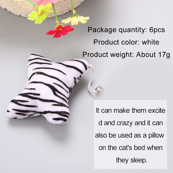 6PCS Catnip Plyschleksak, Kattleksak med Interaktiv Catnip Chew Catni