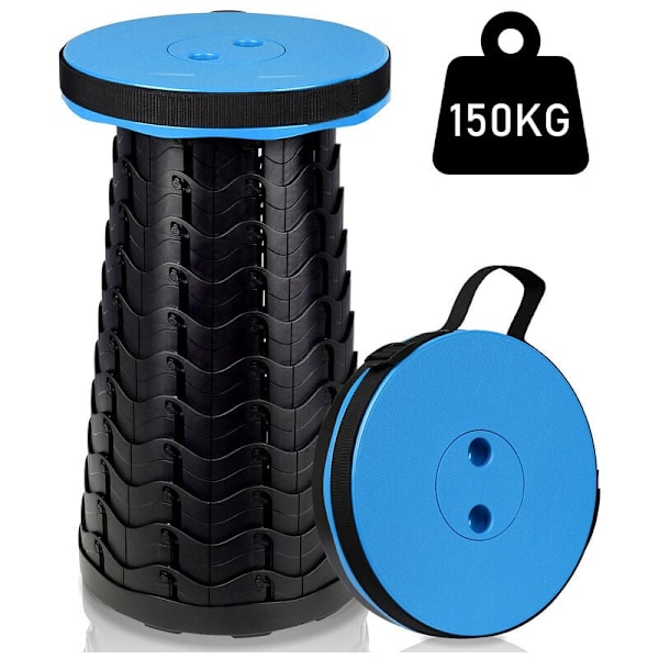 Letvægts Sammenklappelig Teleskopisk Skammel Kan Holde 150 kg, Blå Sammenklappelig Campingstol