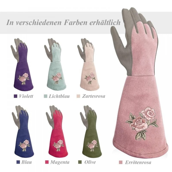 rose Kvinder Havehandsker - Kunstlæder Fuld Finger Tornbeskyttelse