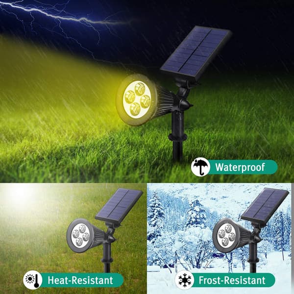Solcellelamper, 2-i-1 Solspotlamper Udendørs, Vandtætte Solcellelamper