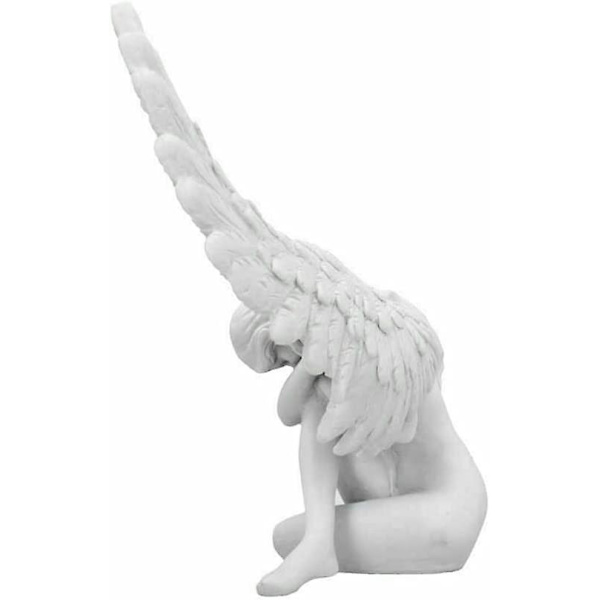 Religiøs Harpiksstatuette I Form Af En Engel Til Haven