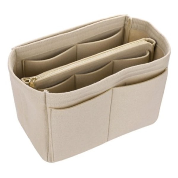 Filtetrådveskeinnlegg Organizer med forskjellige lommer, Bag in Bag Clutc