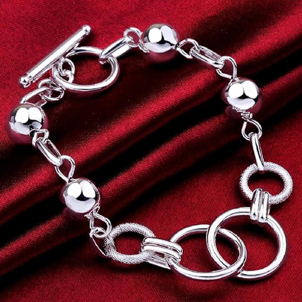 Fashion 925 Sterling Sølv Smykker Rund Kæde Fashion Dame Br