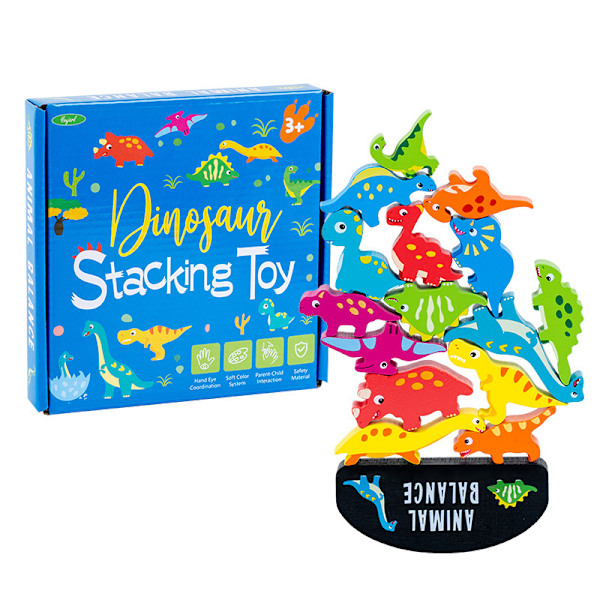 Træ stable dinosaur legetøj til 3-5 drenge - Dinosaur legetøj stable