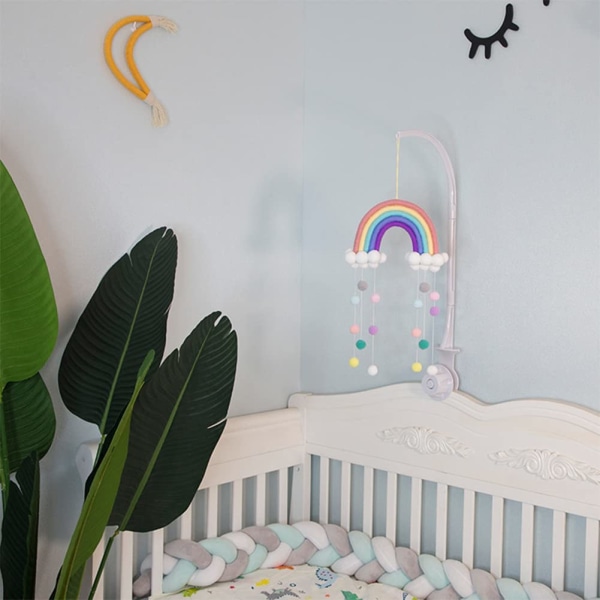 Baby Crib Mobile Trä Vindspel Sängklocka, Barnkammare Mobil Spjälsäng B