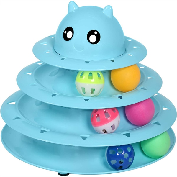 Roller Cat Toys, 3 Level Towers Tracks Roller with Six Colorful B