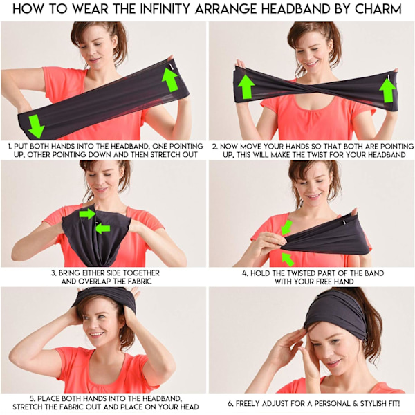 Svart Elastisk Bandana Hodebånd i Japansk Stil for Menn - Langt Hår Hode Dreadlocks Wrap for Kvinner