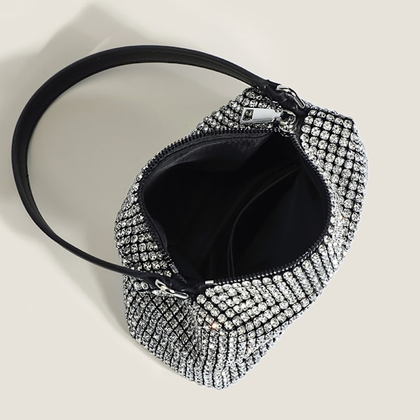 Krystall Rhinestone Crossbody Bag Kvinner Glinsende Lommebok Mini Topp Ha