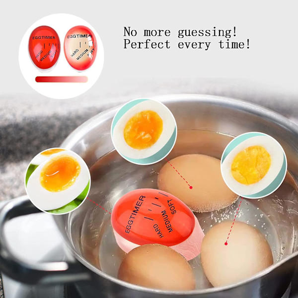 3 stk. Egg Cooking Timer, Egg Timer Thermal Egg Timer Boil Soft