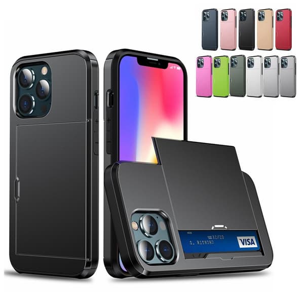 iPhone 15 Pro Max -kotelo piilotetulla korttipaikalla (musta)