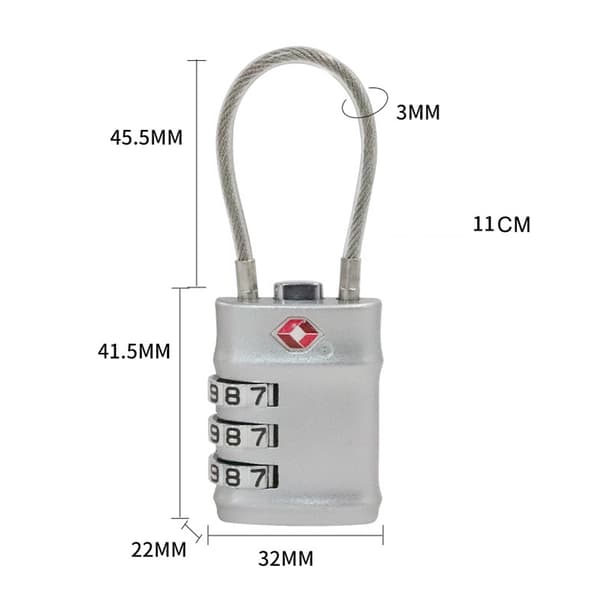 [2 Pack] TSA Bagagelås, 3-siffrigt Säkerhetshänglås, Kombination