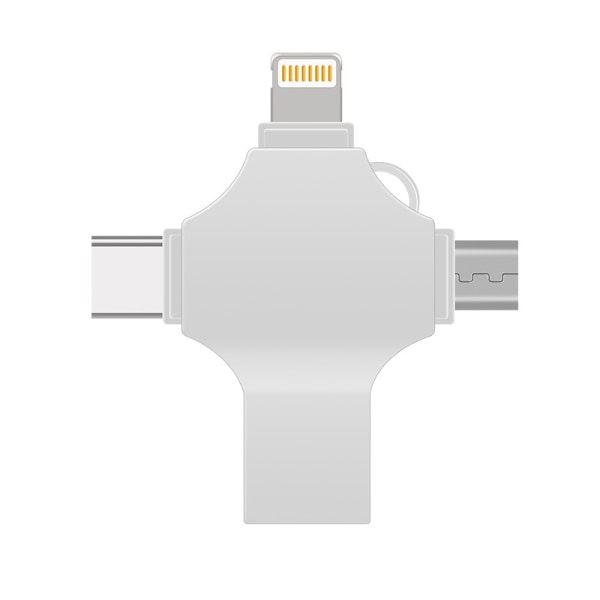 4 i 1 Metal Cross Mobiltelefon USB -minne Lämplig för Appl