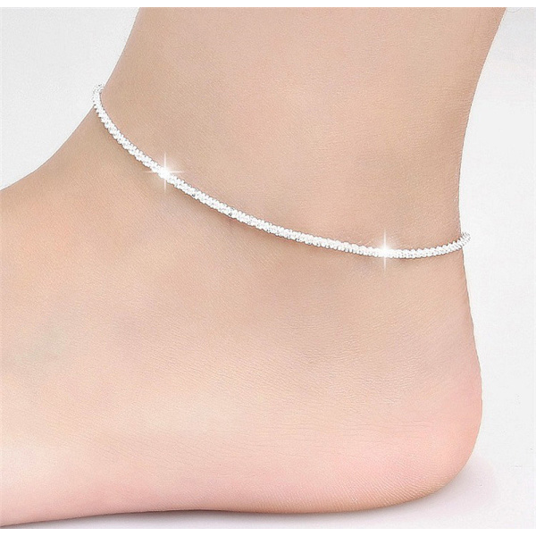 Anklets til kvinder. Flat Mariner Anklet,  Cuban Chain, Figaro Chai