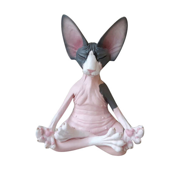 Meditationskat Mediterende Tænkende Kat Hjem Harpiks Dekoration Piec