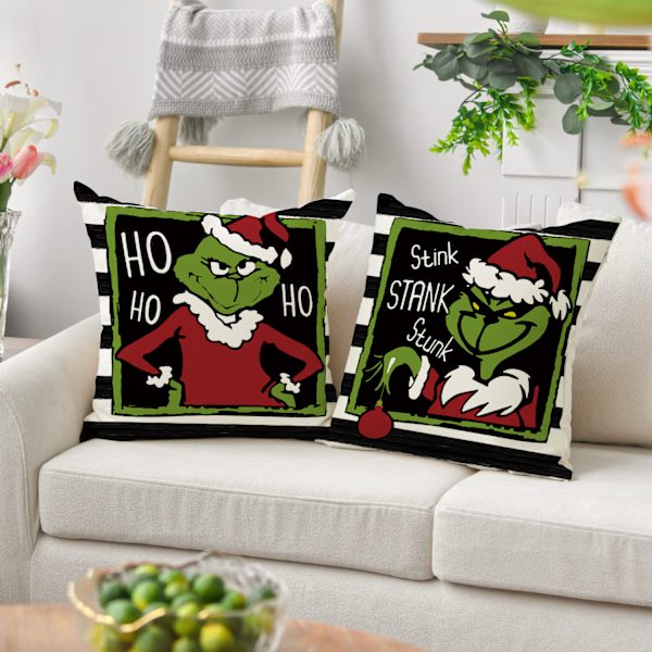 4 stk Grinch putetrekk til hjemmet, juledekorasjon