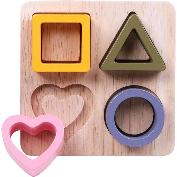 Trä sortering stapling leksaker, form färgigenkänning block matchar