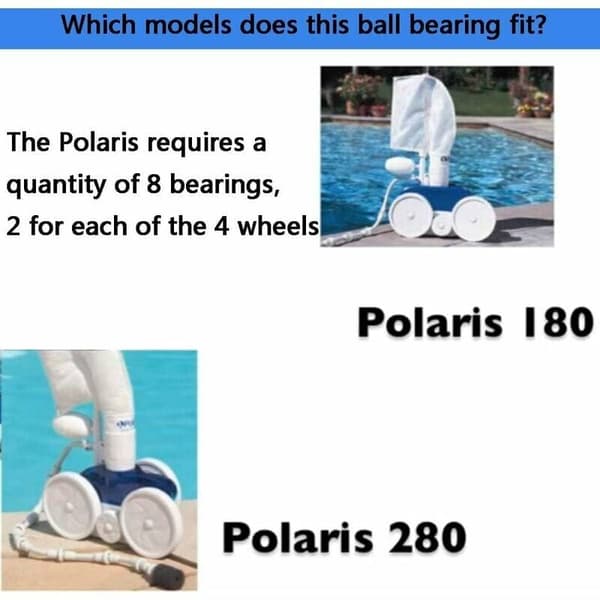 Sæt med 8 C60 poollejer til Polaris 280/180 poolrenser, tryk