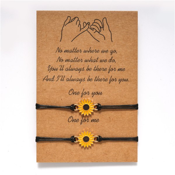 Sunflower Pinky Promise Armband Best Friend Long Distance Frien