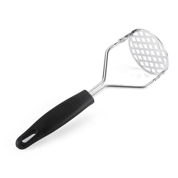 Robust kartoffelmoser i rustfrit stål, sort