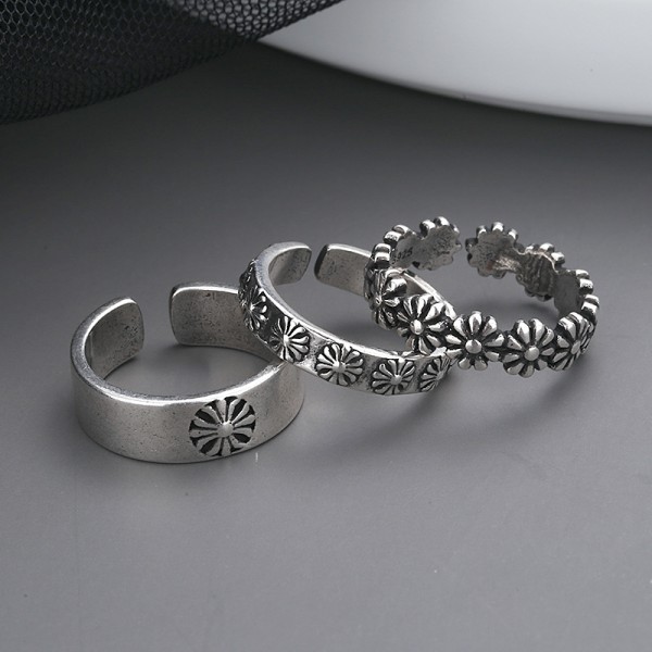 925 Sterling Sølv Ring, Daisy Flower Hawaii høypolsk beis