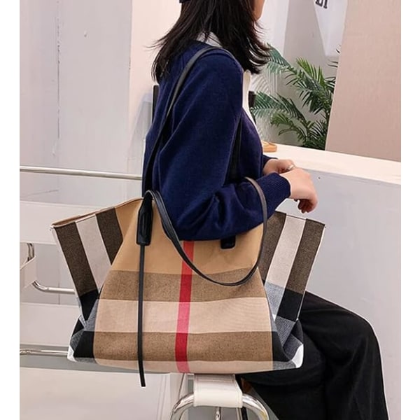 Handväskor för kvinnor Canvas Mode Stor kapacitet Rymlig väska dam