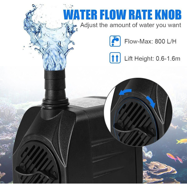 Nedsænkelig vandpumpe 1100L/H 21W Ultra-Quiet justerbar akvariu