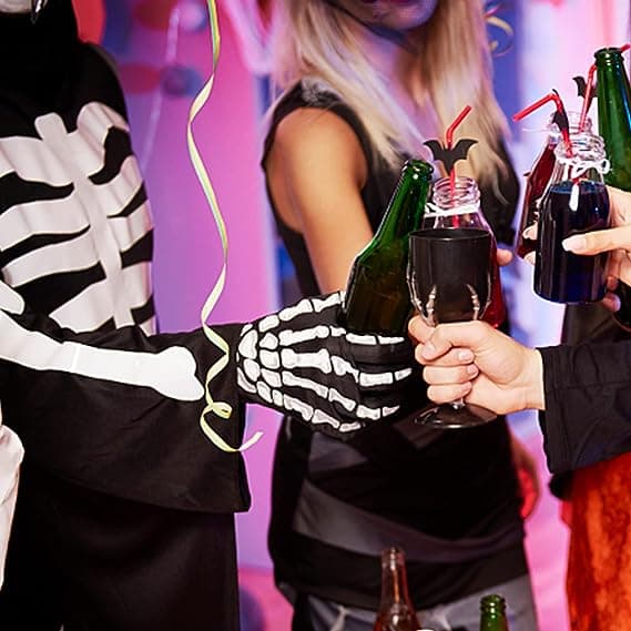 Halloween Tilbehør Handsker, Full Finger Skelet Handsker