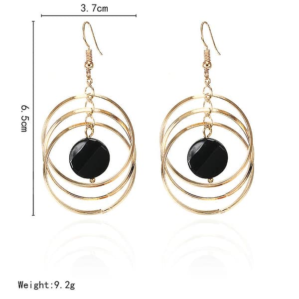 Gull Triple Circle Hoop Drop Øredobber