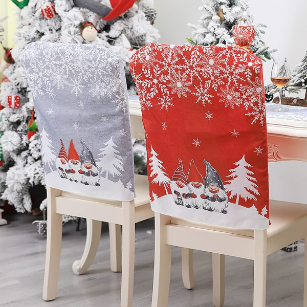 Julstolsöverdrag, 2 st julstolsöverdrag tomtestolrygg