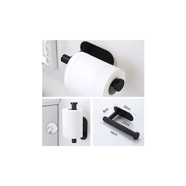 Selvklæbende Toiletpapirholder Sort - I Rustfrit Stål - Ingen