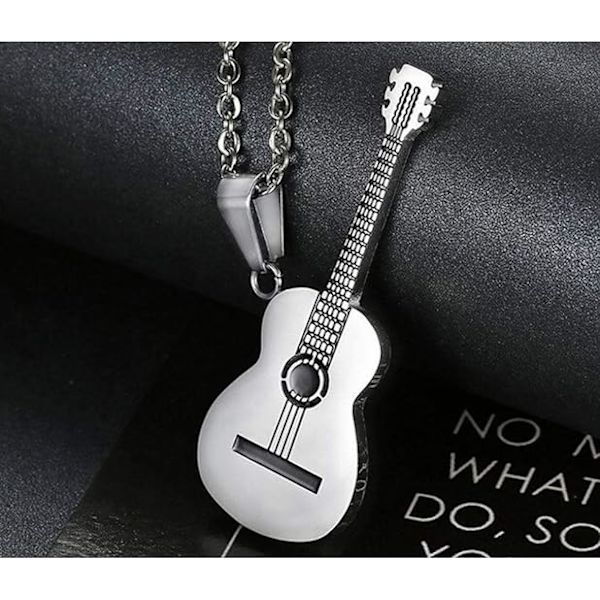 Mænd Kvinder Guitar Pick Halskæde med Justerbar Kæde Hip Hop Musi