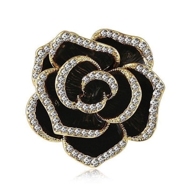 1 stk. Rhinestone Kamelia Blomster Broscher til Kvinder Emallje Pin