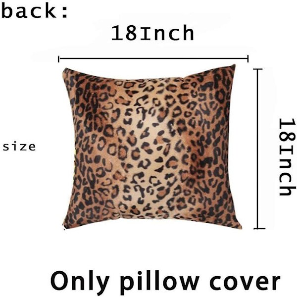 18x18 tum Vilda djur Leopard Skin Mjuka Överkast Kuddfodral 2 st
