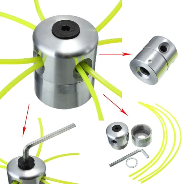 Universell aluminiumsgressjusterer nylonlinjespole hageplenmo