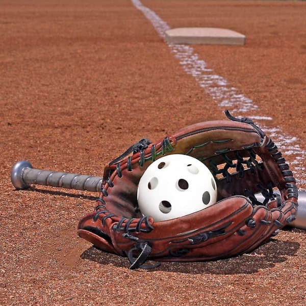 6 stk. Bløde Plastik Softball, 6-pak - Plastik Perforerede Øvelsesbolde Til