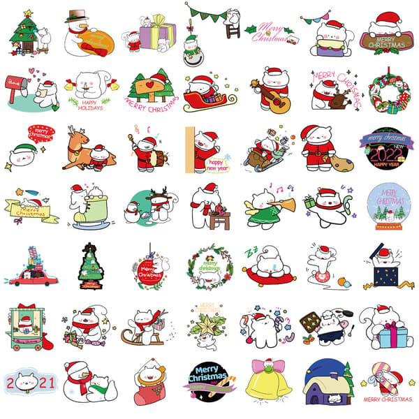 50 stykker juletegneseriefigurer til julepynt, Wat