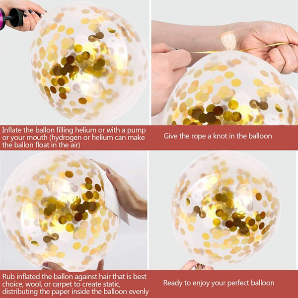Kultaiset konfettipallonit Kultaiset glitter-helium-ilmapallot 50 kpl 30c