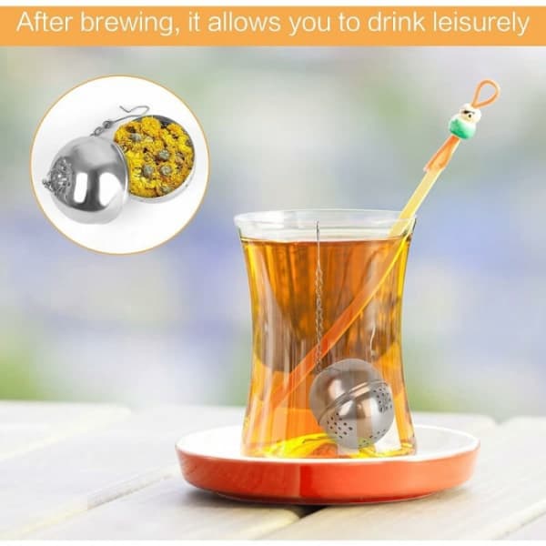 6 stk 304 rustfritt stål te-infuser, rustfritt stål krydderkule te