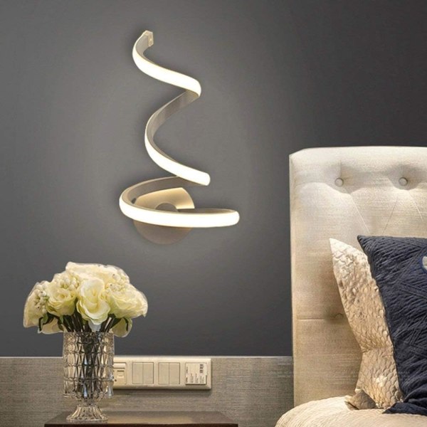 Modern minimalist LED spiral wall lamp creative bedroom aisle bed