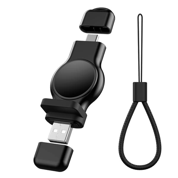 Apple Watch USB magnetisk opladeradapter, USB A/Type C 2-i-1 Con