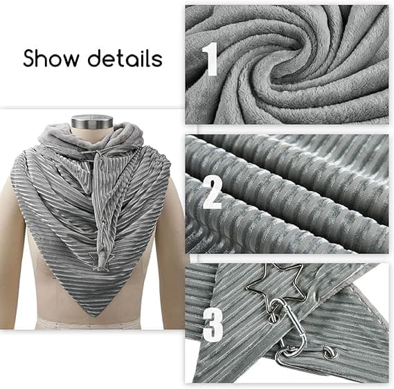 1PC Grå Skjerf Sjal Dame Wrap Skjerf Sjal Ensfarget Varm S