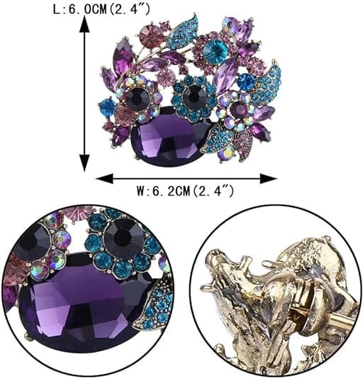 Rhinestone Crystal Party Blomsterblad Vine Brosch