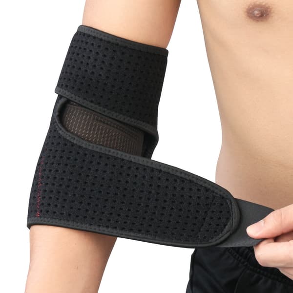 Justerbar albue støtte stabiliserende kompression baseball sort o