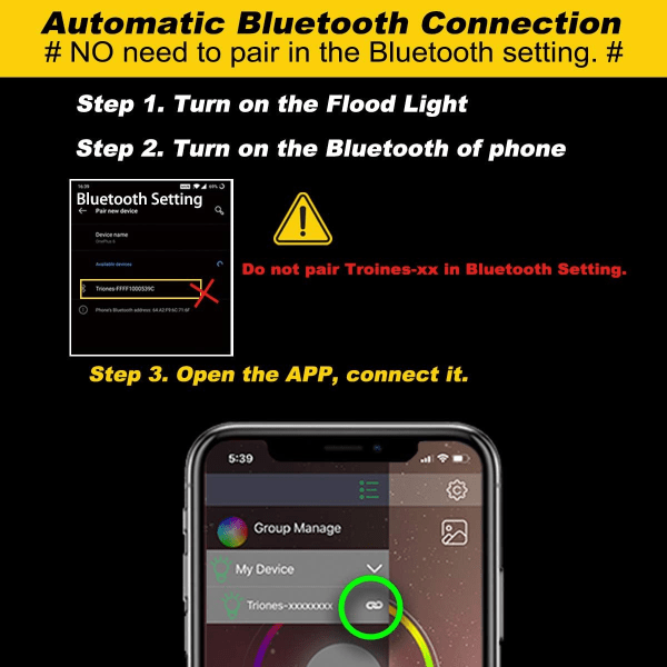 Smarttelefonstyrt RGBW LED-utelys 15W, smart RGB c