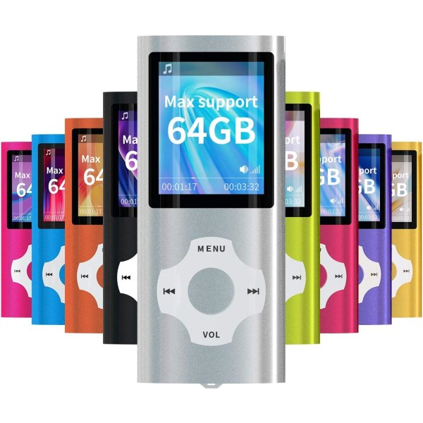 Digital, kompakt og bærbar MP3/MP4-spiller (maks støtte 64 GB Me