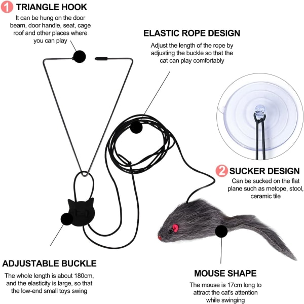 2 Kattelegetøj Interaktivt Hængende Kattelegetøj Kat Muse Kat Teaser Legetøj wi